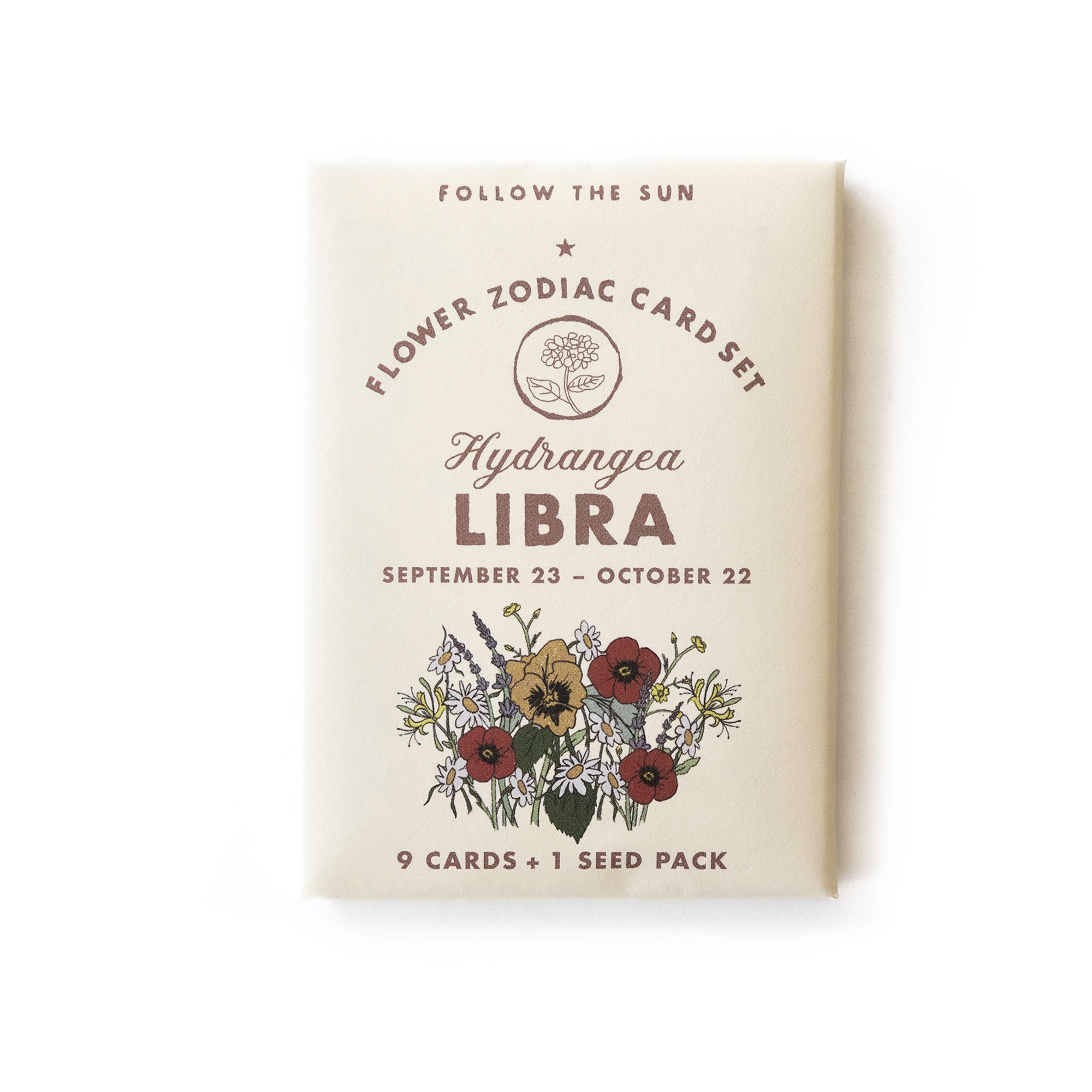 FLOWER ZODIAC STICKER CARD SET LIBRA SEPT 23 OCT 22 THREE