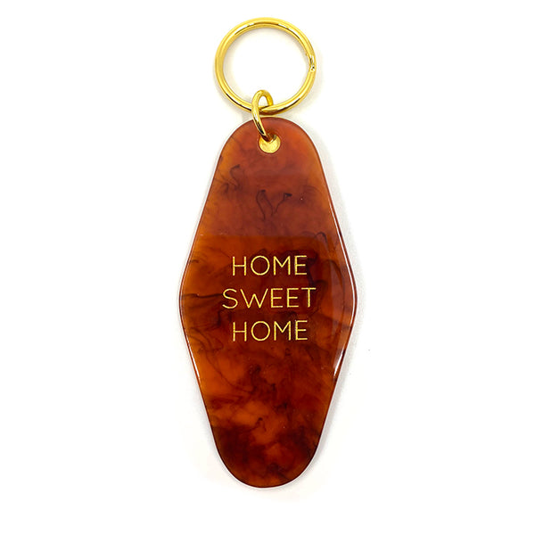 Key Tag - Home Sweet Home  (Amber Tortoise)