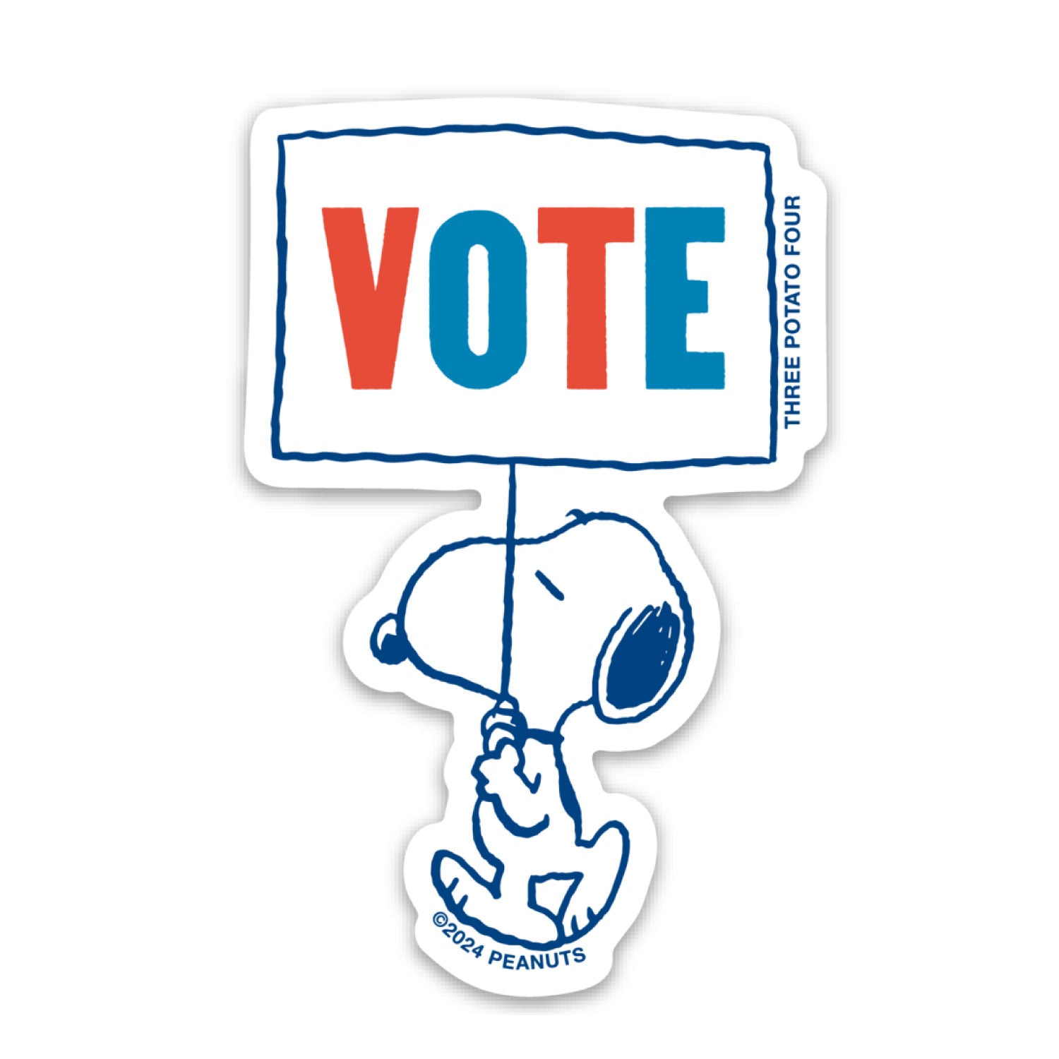 3P4 x Peanuts® - Snoopy Vote Sign Sticker – THREE POTATO FOUR