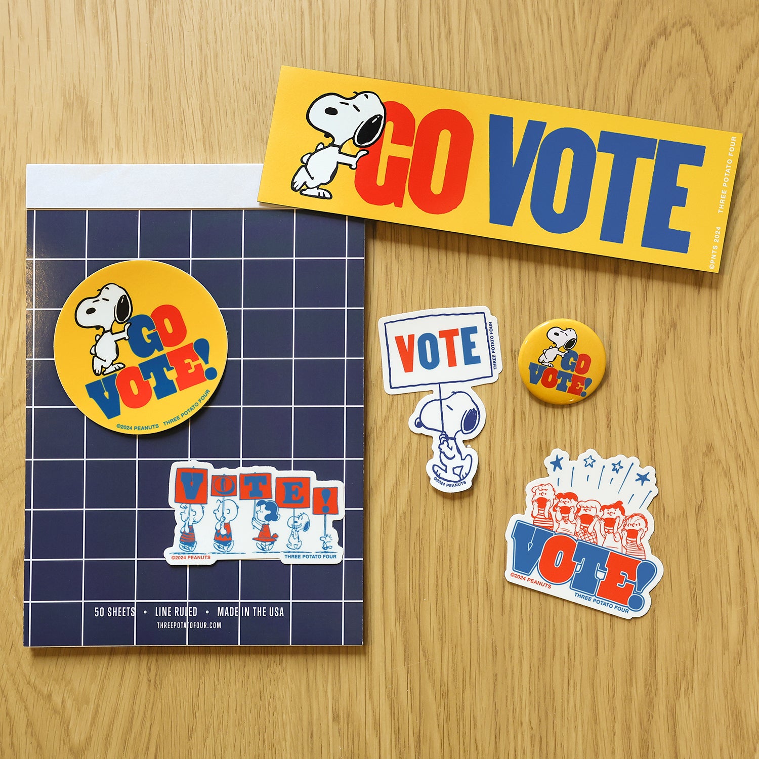 3P4 x Peanuts® - Snoopy Vote Sign Sticker – THREE POTATO FOUR