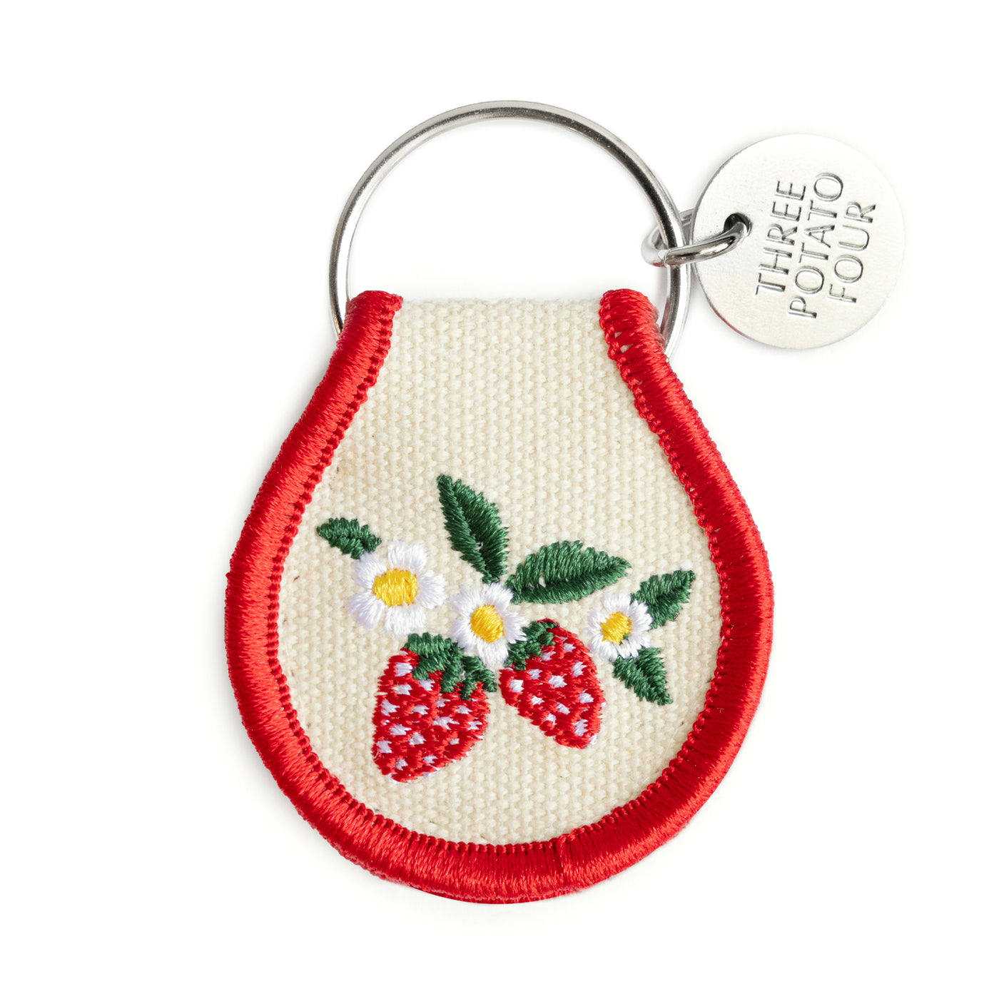 Patch Keychain - Strawberry Blossom – THREE POTATO FOUR