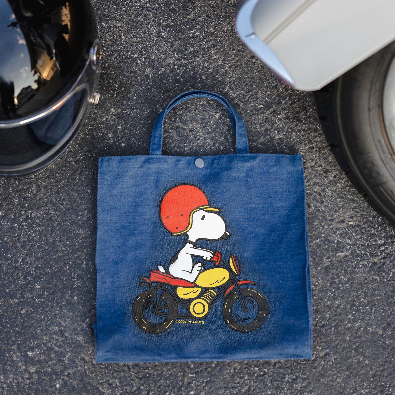 3P4 x Peanuts® - Snoopy Easy Rider Vintage-Style Market Tote – THREE ...