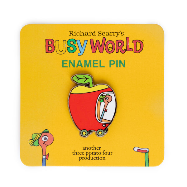 3P4 x Richard Scarry -Apple Car Enamel Pin