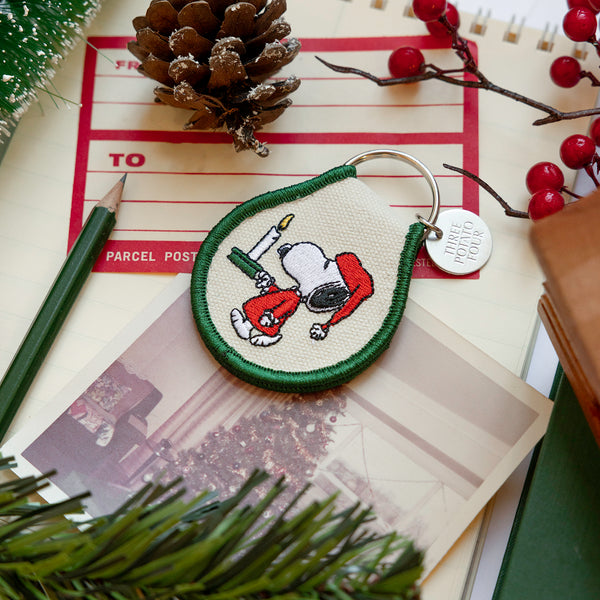 3P4 x Peanuts® Christmas - Cozy Night Snoopy Patch Keychain