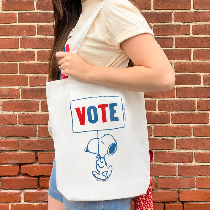 3P4 x Peanuts® - Snoopy Vote Tote Bag – THREE POTATO FOUR