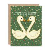 Greeting Card - Kissing Swans