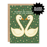 Greeting Card - Kissing Swans