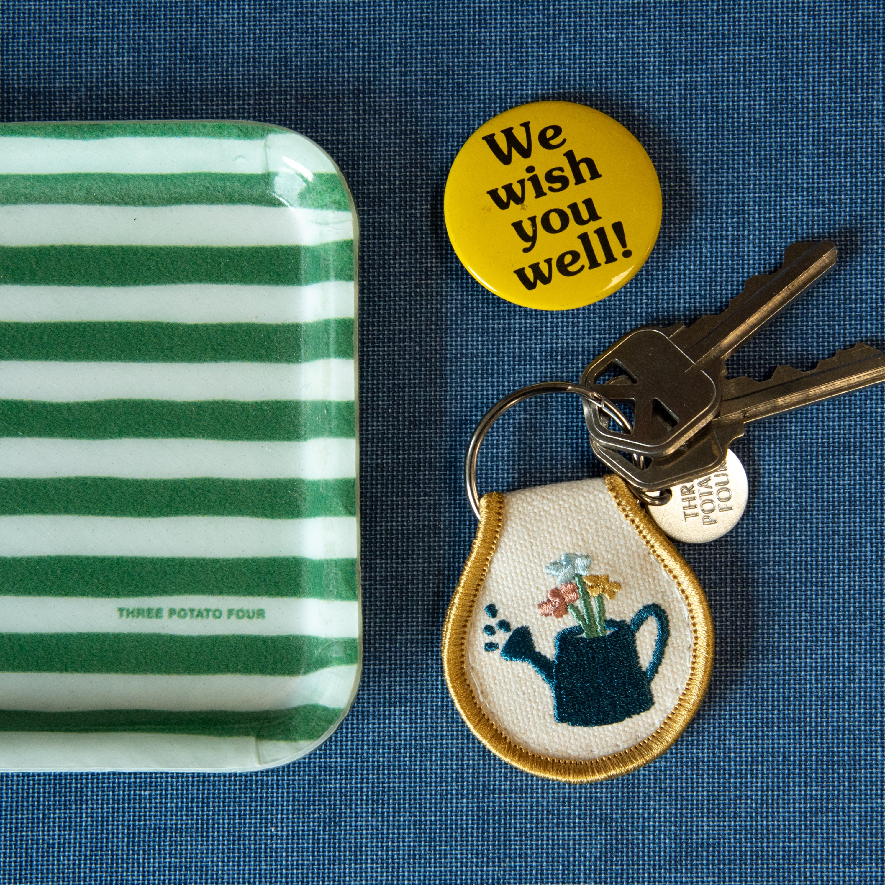 Patch Keychain Watering Can THREE POTATO FOUR