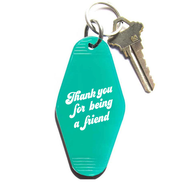 Translucent green key tag from three potato four 