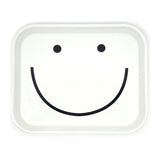 LARGE DECORATIVE TRINKET TRAY, WHITE WITH BLACK SMILEY FACE 
