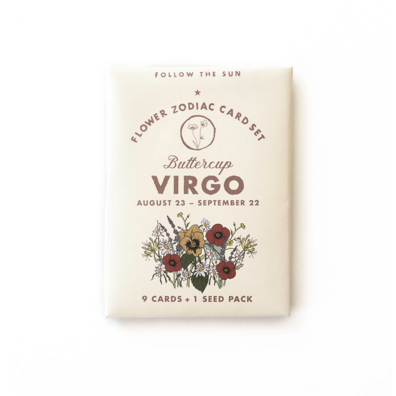 FLOWER ZODIAC STICKER CARD SET - VIRGO (AUG 23 - SEPT 22)