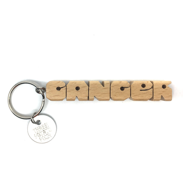 Wooden Keychain - Cancer